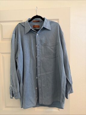 Orvis silk and cotton Dusty Blue Button-Down Shirt
